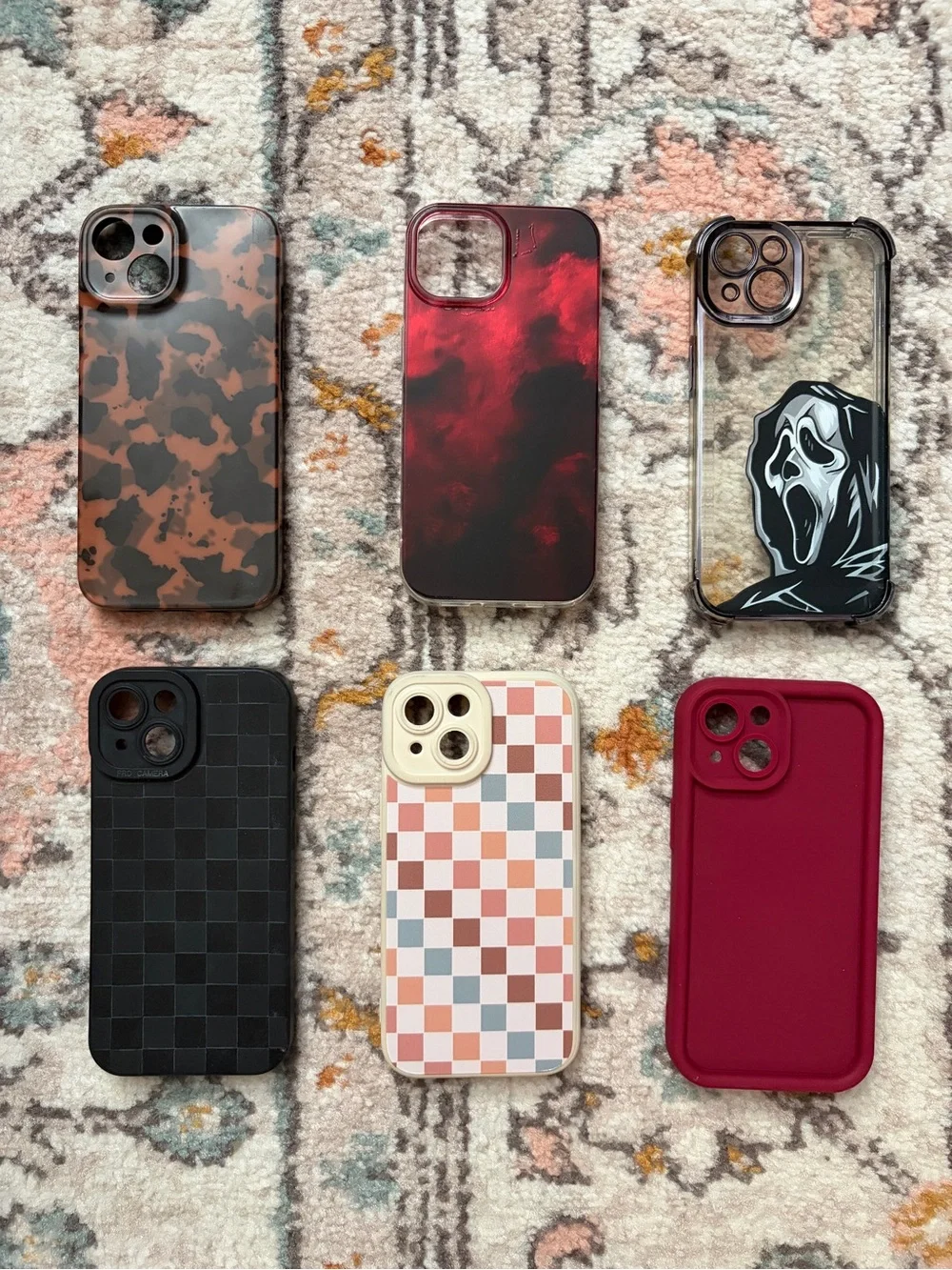 Assorted Red & Black Phone Case - Compatible Protective Cover for iPhone 15!